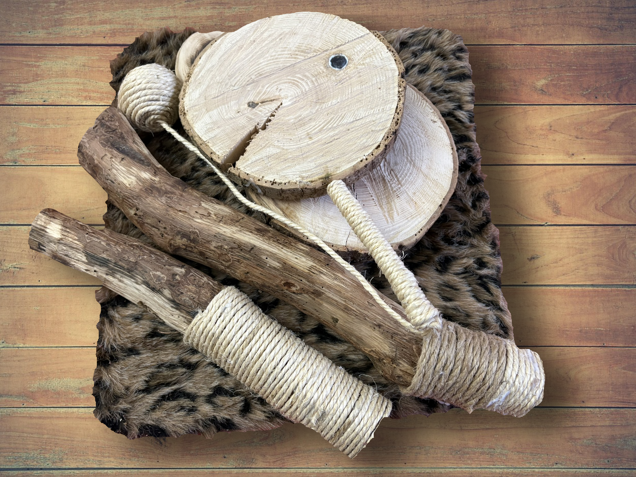 Finitions soignées d'un arbre à chat artisanal — arêtes arrondies et surfaces lisses